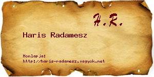 Haris Radamesz névjegykártya
